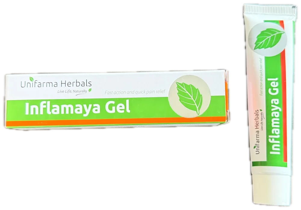 Inflamaya Gel: 30 g tube next to the box